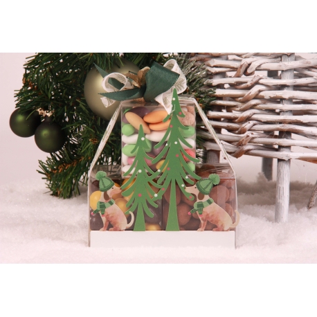 Coffret métal chien de Noël