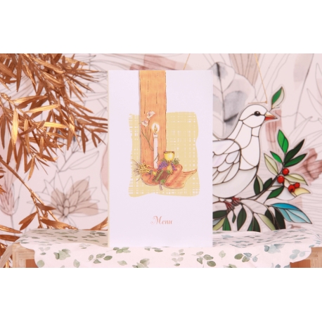 Menu jaune Calice et Bougie