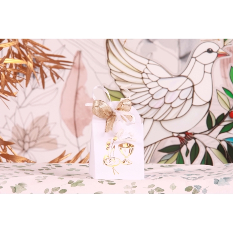 Boîte Iris Calice or - Boîtes à dragées - Dragées Braquier