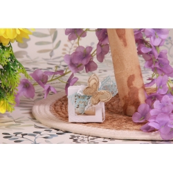 Papillon or sur Capucine blanche