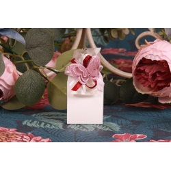 Papillon rose Iris blanche
