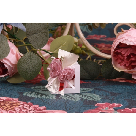 Papillon rose sur capucine