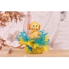 Chien jaune sur tulle