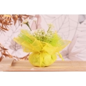 Piquet fleur sur tulle glissière jaune