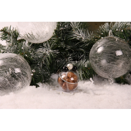 Boule de Noël noire - Boîtes à dragées - Dragées Braquier