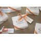 Lot d'étiquettes personnalisées Orange - Étiquettes pour boîtes à dragées - Dragées Braquier