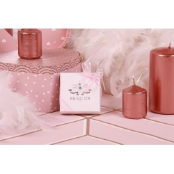 Caritas blanche ruban rose - Boîtes à dragées - Dragées Braquier