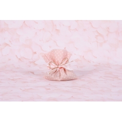Pochon rose petits pois - Boîtes à dragées - Dragées Braquier