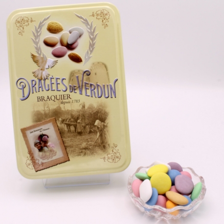 Royal Dégustation, Boîte métal "Amour et Gourmandises" 400 g - Dragées Braquier, confiseur chocolatier à Verdun