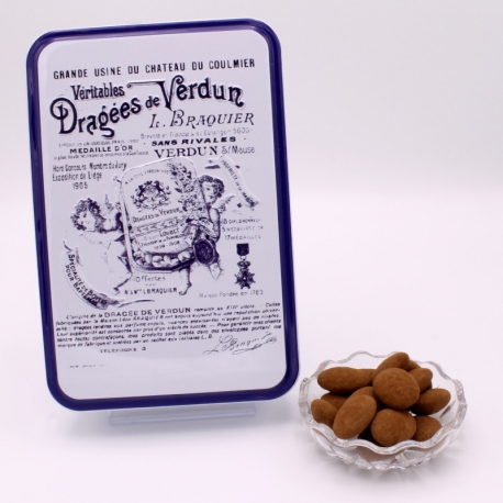 Gâtine de Braquier, Boîte métal "Certifiées Braquier" 400 g - Dragées Braquier, confiseur chocolatier à Verdun