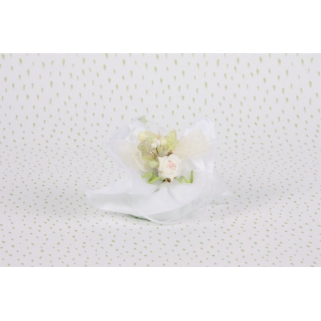 Piquet rose sur tulle blanc - Boîtes à dragées - Dragées Braquier