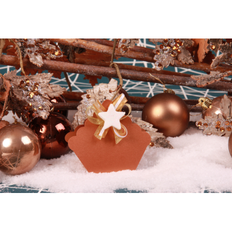 Étoile sur boite dentelle gold