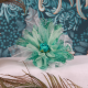 Fleur turquoise sur tulle arabesque