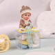 Bébé bonnet sur boîte carrée - Boîtes à dragées - Dragées Braquier