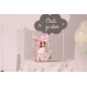 Sujet Layette rose sur pot en verre