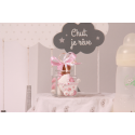 Sujet Layette rose sur pot en verre