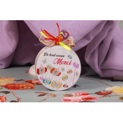 Boite ronde métal "Merci"